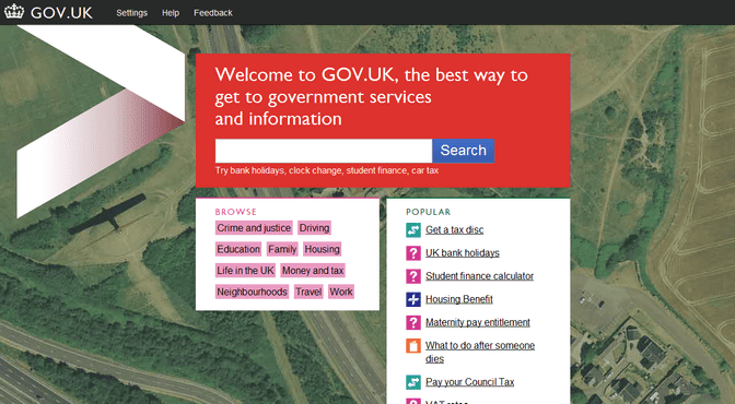 gov.uk homepage